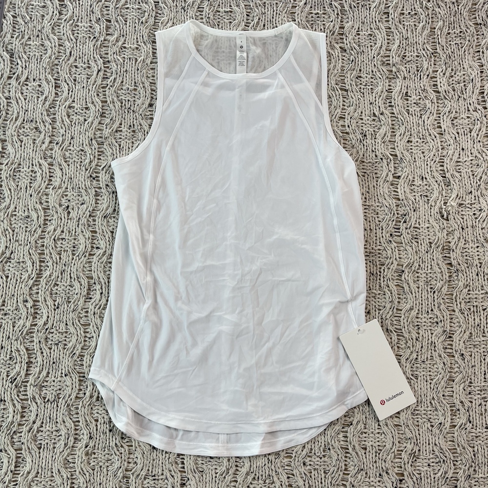 Lululemon Sculpt Tank Top Womens 4 White Nylon Sweat-Wicking Fabric Ladies NWT